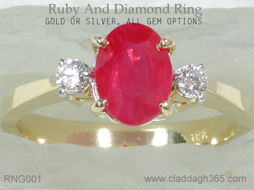 ruby ring gold or 925 silver