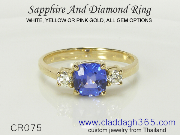 sapphire gold or silver ring