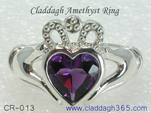 amethyst claddagh ring