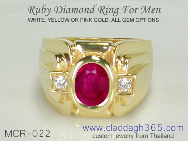 ruby ring diamond for men