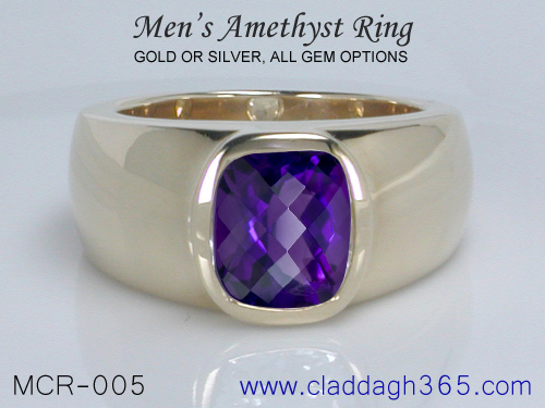 custom ring for men amethyst