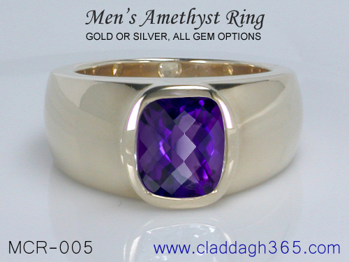 Men's Ring With Amethyst